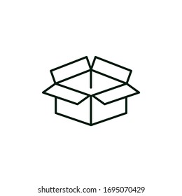 Vector thin outline icon with editable stroke of a box