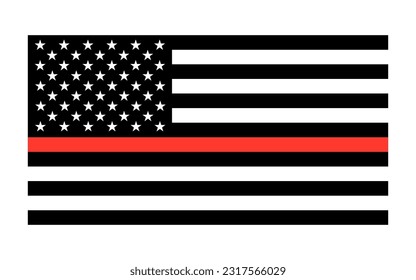 Vector The Thin Red Line United States Flag Illustration
