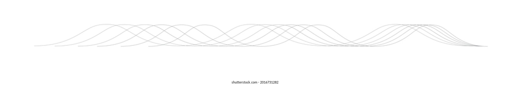 vector thin waves on white background for corporate identity decor or advertising