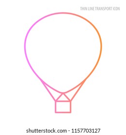 Vector thine line transport icon. The rocket is painted with a thin color line.