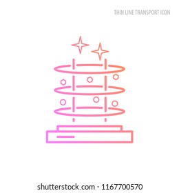 Vector thine line transport icon. The teleport is painted with a thin color line.