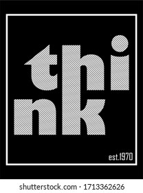 vector con diseño de camiseta de impresión de pensamiento, tipografía. 