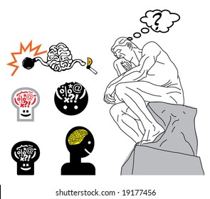 vector Thinking Man