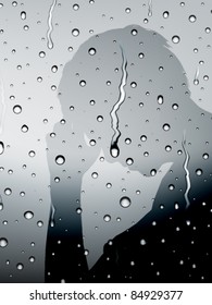 Vector thinking man silhouette