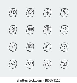 Vector thinking mini icons set