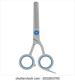 Vector thinning scissors for hairdresser on white background