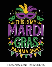 Vector This is my Mardi Pajama Shirt T-shirt Design