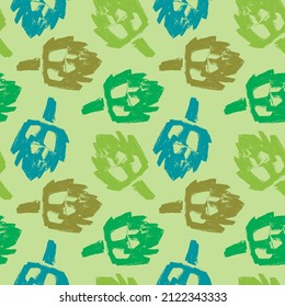 Vector thistle wallpaper. Hand drawn globe artichoke seamless pattern with Artichokes illustration. Vegetarian restaurant banner template. Floral ornament. Vegetable drawings for organic food label.