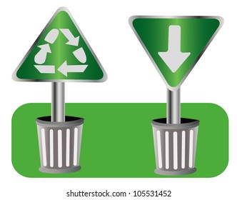 Vector - Tho recycle signs.Concept:Waste into the tank.