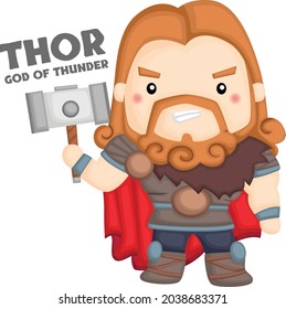a vector of Thor from norse mythology 
