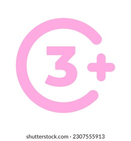  Vektorgrafik 3 plus Symbol-Symboldesign-Vorlage einzeln auf Weiß