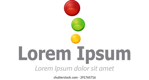 Vector, three ball-shaped glass abstract logo or icon for corporate identity