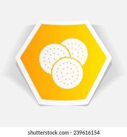 Vector three biscuits icon. Food icon. Eps10