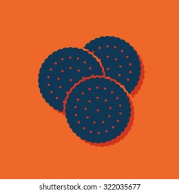 Vector three biscuits icon. Food icon. Eps10