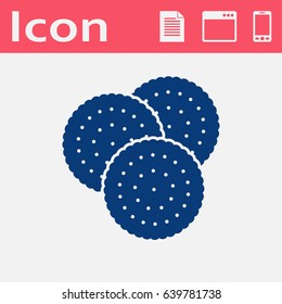 Vector three biscuits icon. Food icon. Eps10