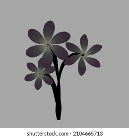 vector three black flower stalks