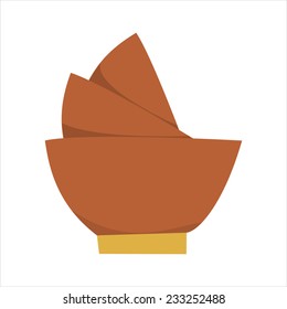 vector three bowls inserted into one another, a stack of bowls