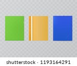 Vector three bright plastic folders - set of office supplies. Files, envelopes with self-binder, rubber band to keep documents. Translucent stationery collection isolated on background