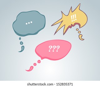 Vector three colorful speech bubbles set