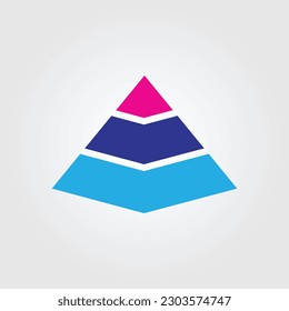 Vector three colour pyramid icon vector design templates
