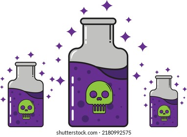 Vector three dangerous magic liquid