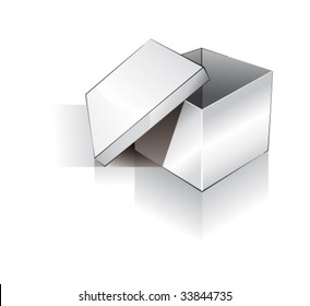 vector Three Dimensional Open Box with shadow and reflection