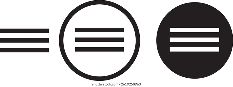 Vector Three Dot bar Icon Set EPS 10 Illustration