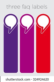 Vector three faq labels