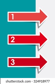 Vector three faq labels with arrows
