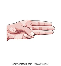 Vector three fingers against white background