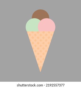 
vector three flavors ice cream design