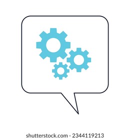 Vector three gear icon. vector illustration flat style chat item.