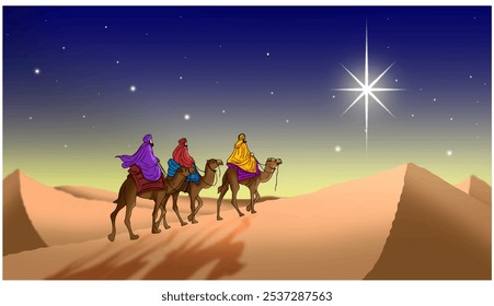 Vektor von drei Königen, Weihnachtshintergrund.