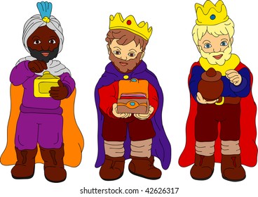 vector - tres reyes aislados en el fondo