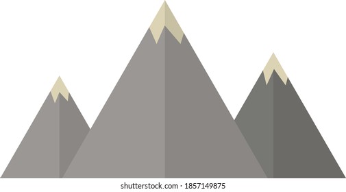 vector of three mountains. three snow-capped mountains of different heights