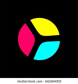 vector of three object form circle shape design logo