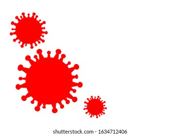 vector three Red virus symbol isolated on white background