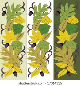 Vector Three Section Autumn Leaves  is original artwork.