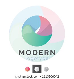 Vector Three Shapes Circle, Liquid Sphere Logo. Professional Business Branding, Corporate Icon.