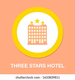 vector three stars hotel building illustration, hotel sign symbol