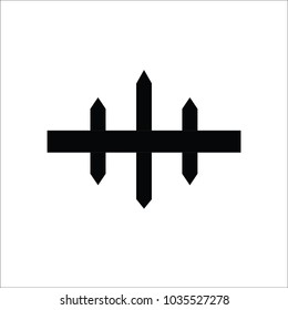 vector of three very pointed fences.