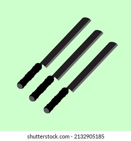 Vector of three very sharp knives