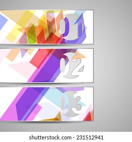 Vector three web elements for your design, abstract Illustration.