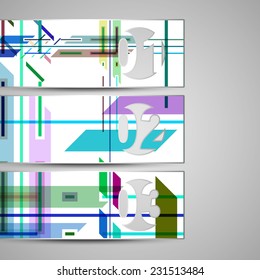 Vector three web elements for your design, abstract Illustration.