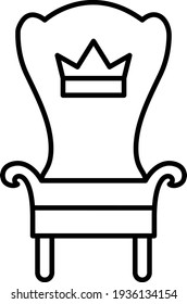 Vector Throne Outline Icon Design
