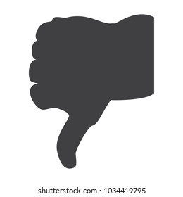 Vector thumb down sign. Dislike symbol concept. Thumb down flat round icon