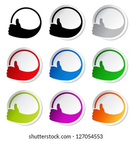 Vector thumb up hand symbols - best choice stickers