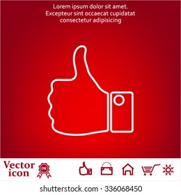 Vector thumb up icon