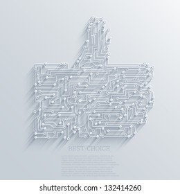 Vector thumb up icon background. Eps10