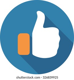 Vector thumb up icon in flat design